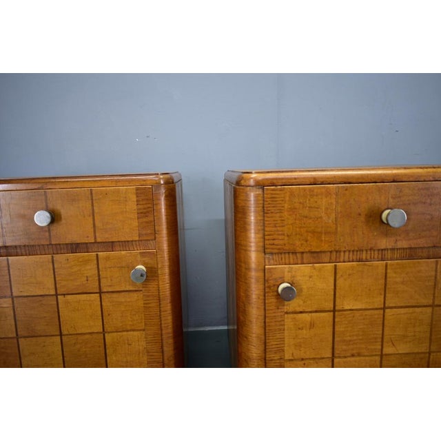 1940s Art Deco Bedside Tables, Czechoslovakia, Set of 2 For Sale - Image 3 of 18