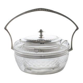 WMF Art Deco Crystal and Silver Plate Caviar Bowl Dish Chiller Server circa 1930 For Sale