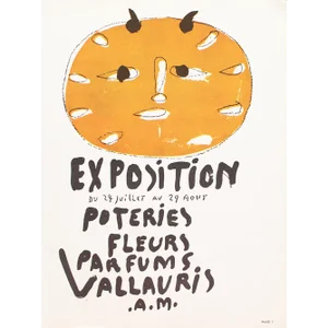 1957 After Pablo Picasso "Pottery, Flowers, Perfume Exhibition, Vallauris" Full-Color Poster