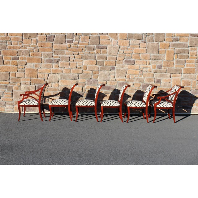 Pietro Costantini Pietro Costantini Zebra-Striped Dining Room Chairs—A Set of Six For Sale - Image 4 of 18