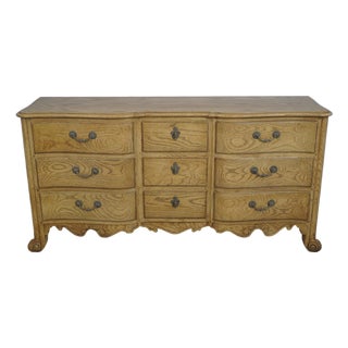 Baker French Oak 9 Drawer Dresser For Sale