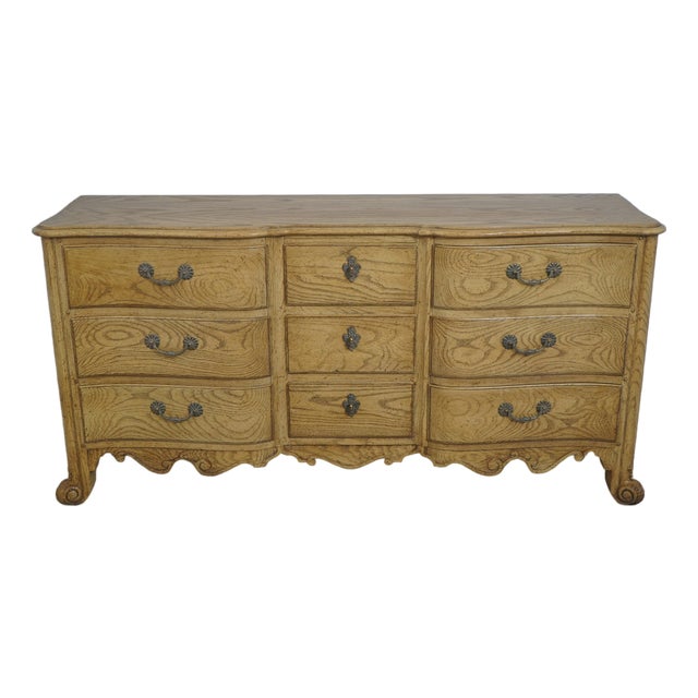 Baker French Oak 9 Drawer Dresser For Sale