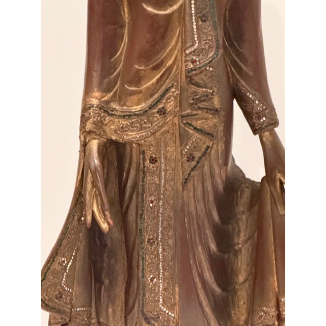 Wood Carved Wood Buddha Statue For Sale - Image 7 of 16