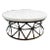 White Marble X Iron Base Vintage Coffee Table For Sale