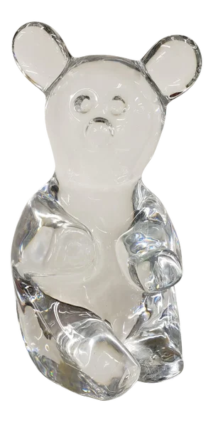 Vintage French Daum Crystal Sitting Bear Figurine