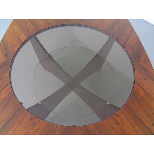 Vintage Rosewood and Glass Coffee Table, Denmark, 1960s For Sale - Image 9 of 13