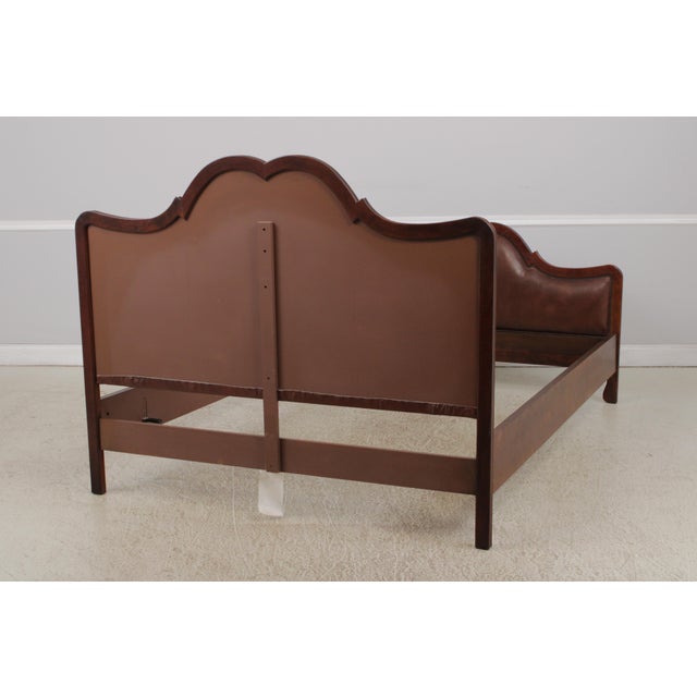 Baker Queen Size Leather Panel Bed For Sale - Image 14 of 15