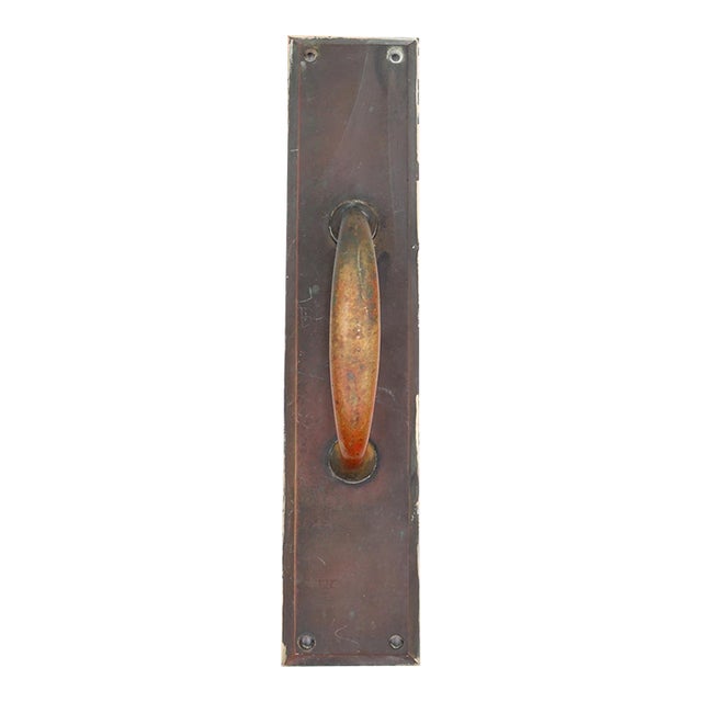 Vintage Commercial 14 In. Bronze Door Pull For Sale