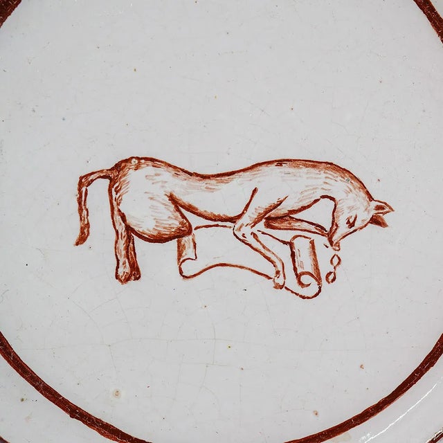 Gothic Émile Gallé French Faience Whimsical Animal Plate, Late 19th C For Sale - Image 3 of 15