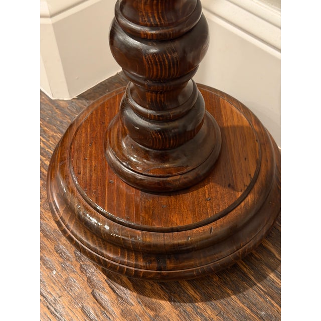 Vintage Monumental Bobbin-Turned Wood Display Pedestal or Plant Stand, 37.5” For Sale In Dallas - Image 6 of 18