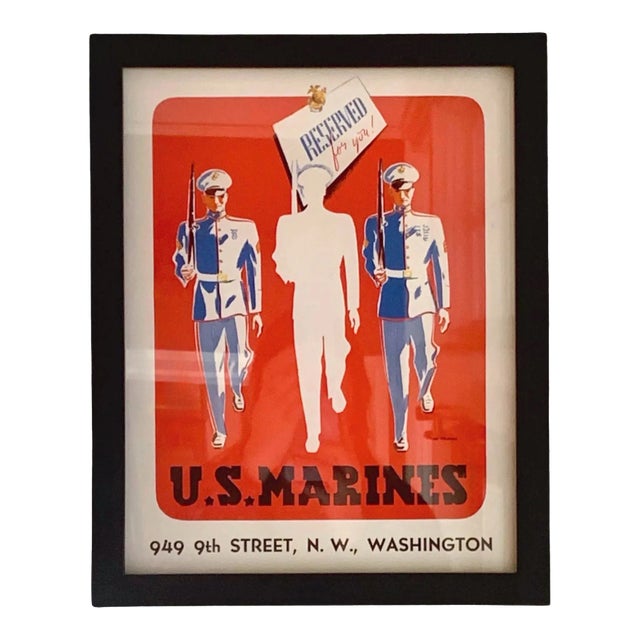 "u.s. Marines. Reserved for You!" Vintage Wwii Marine Corps Recruitment Poster by Joe Richards, 1941 For Sale