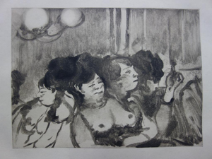 Edgar Degas, Waiting for a Customer: Nudes, Etching