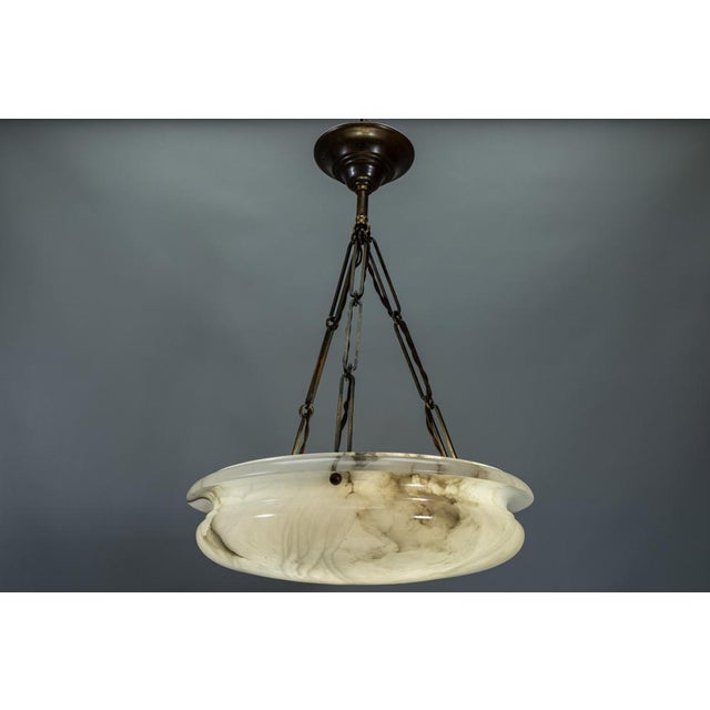 Art Deco Alabaster and Brass Pendant Light, Germany, 1920s For Sale - Image 18 of 18