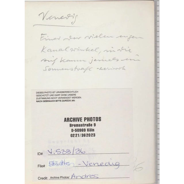 Silver Gelatine Print by Erich Andres, ca 1950. Andres was born 1905 in Germany and passed away 1992. He started his...