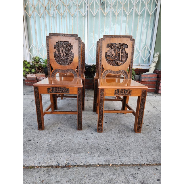 1940s Dining Table With Chairs - Set of 7 For Sale - Image 4 of 10