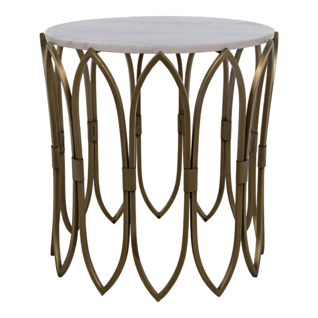 NOIR Nola Side Table in Metal with Brass Finish For Sale