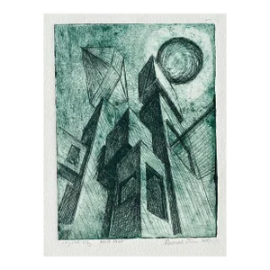 2001 Crystal City Color Modern Etching