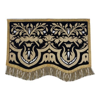 19th Century Italian Metallic Appliqued Textile For Sale