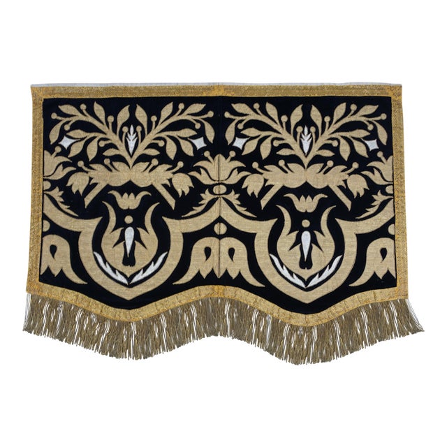 19th Century Italian Metallic Appliqued Textile For Sale
