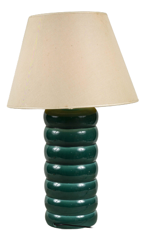 Vintage Italian Table Lamp in Green Ceramic, 1980s