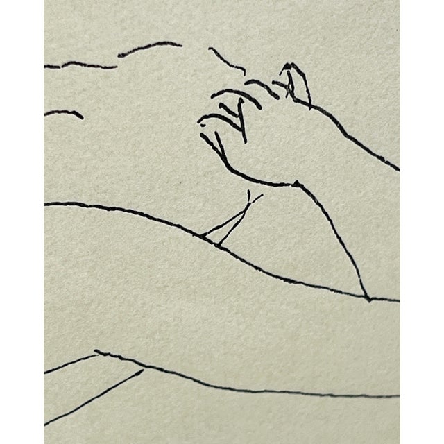 Vintage C.1950's Henry Strater American B&w Nude Lithograph For Sale - Image 4 of 8