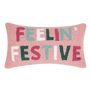 Feelin' Festive Hook Pillow 9" x 16" For Sale