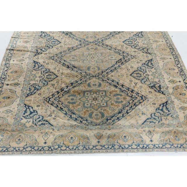 Authentic Early 20th Century Persian Tabriz Handmade Carpet For Sale - Image 9 of 9