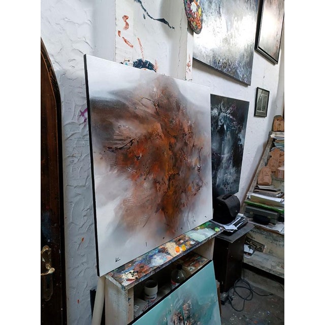 Between Gravity and the Desire to Fly from the series The Cycle of Remembrance acrylic painting on canvas 100 × 100 cm...