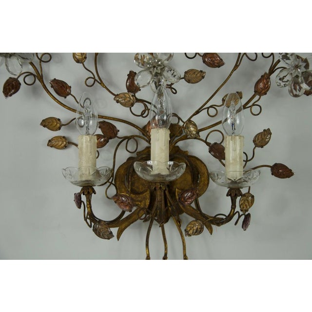 1970s Florentine Flower-Shaped Wall Lamp attributed to Banci Firenze, Italy, 1970s For Sale - Image 5 of 14