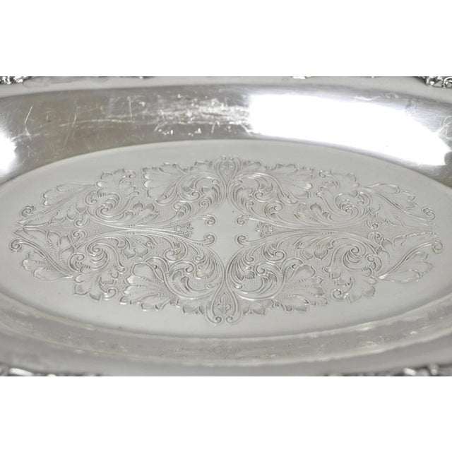 Vintage Community Ascot Victorian Silver Plated Oval Narrow Trinket Dish For Sale - Image 4 of 12