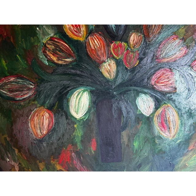 Textile Flowers for My Mom Contemporary Original Oil Painting by Monique Nichols For Sale - Image 7 of 12