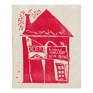 1960s Mid Century Gallery Woodblock Print