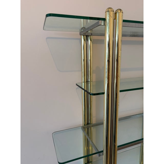 Vintage Italian 1980s Brass & Glass Étagère For Sale In Washington DC - Image 6 of 6
