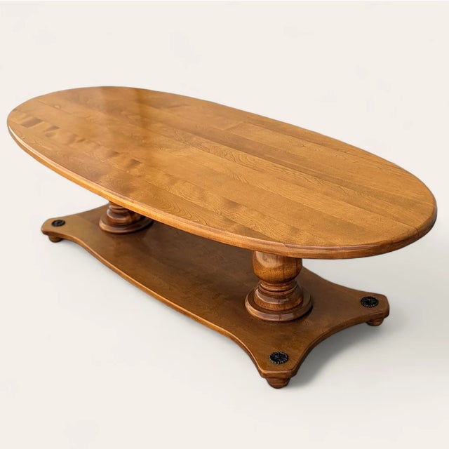 Mid-Century Modern Vintage Mid-Century Maple "Surfboard" Pedestal Coffee Table, 1970s For Sale - Image 3 of 9