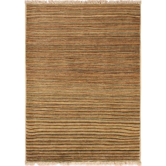 Contemporary Gabbeh Beige/Rust Wool Rug - 3'1'' X 5'1'' For Sale - Image 9 of 10