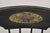 Late 19th Century Antique Colonial Stencil Back Black Painted Plank Bottom Rocker Rocking Chair For Sale - Image 5 of 12