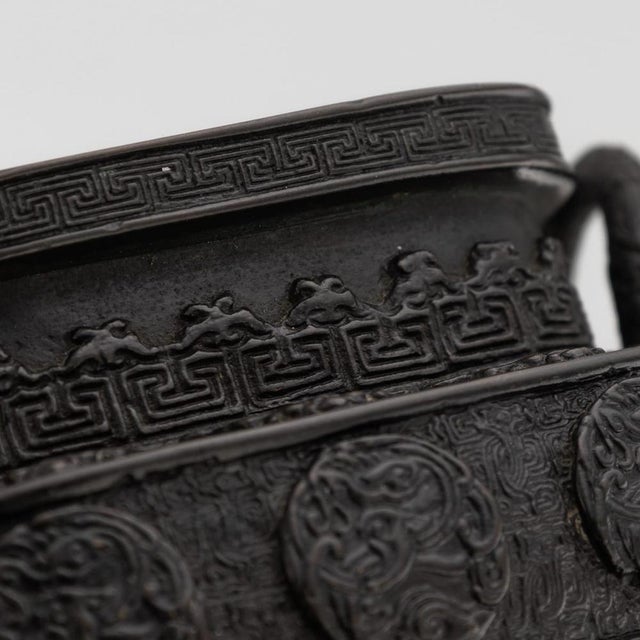 Antique Japanese Edo Style Bronze Vessel, 19th Century For Sale - Image 13 of 18