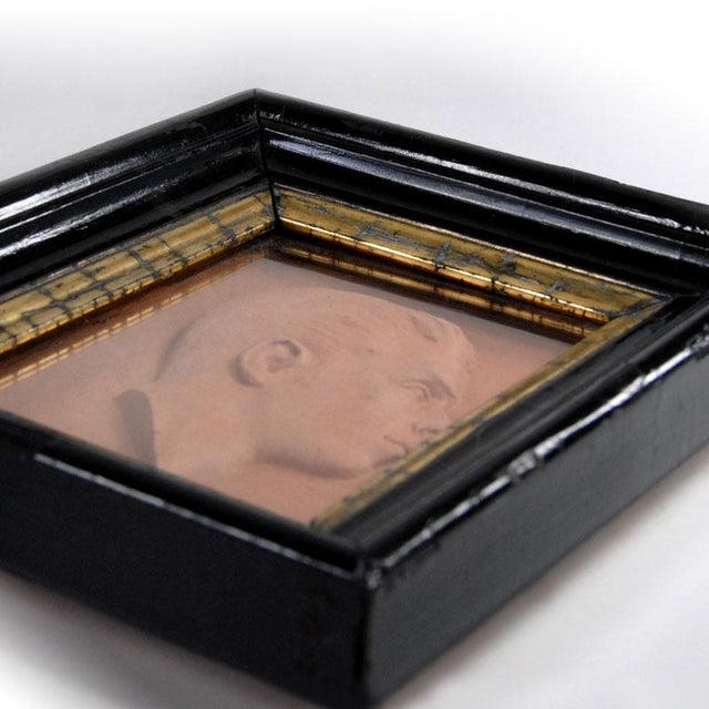 Ceramic French Framed Terracotta Young Men Portrait, 1930s For Sale - Image 7 of 10