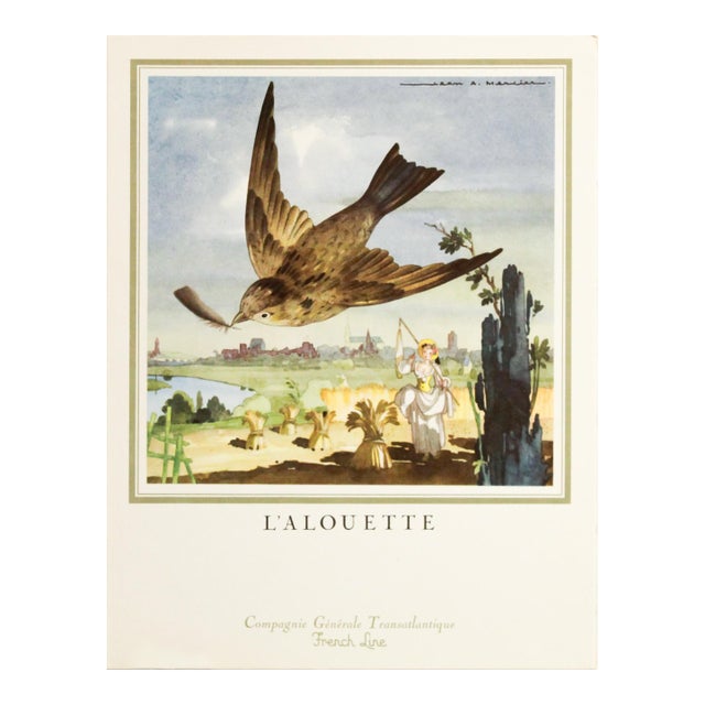 1956 French Music Sheet, " l'Alouette ", Extrait De l'Album "Chansons De France" - Jean A. Mercier For Sale