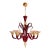 1960s Red and Gold Murano Glass Chandelier, Italy For Sale