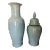 Vintage Extra Large Chinese Celadon Crackle-Glazed Altar Vase With Flaring Neck and Matching Ginger Jar- 2 Pieces For Sale