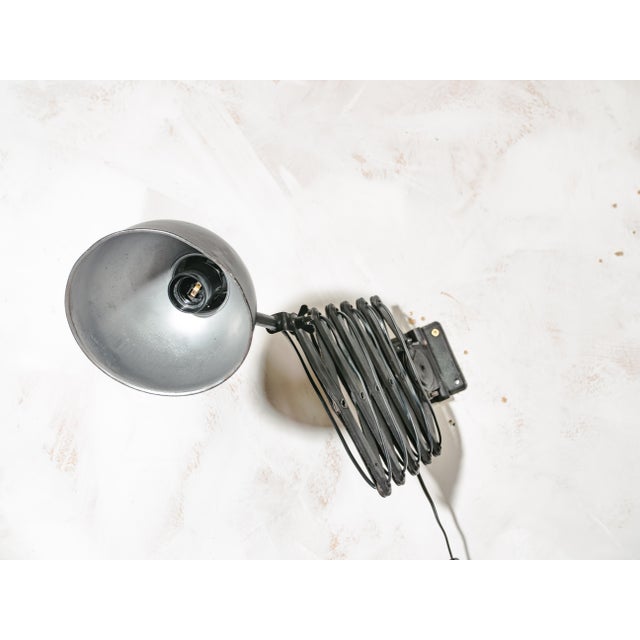 Industrial Black Scissor Wall Lamp with Extendable Harmonica from Adem, Netherlands, 1940s For Sale - Image 11 of 13