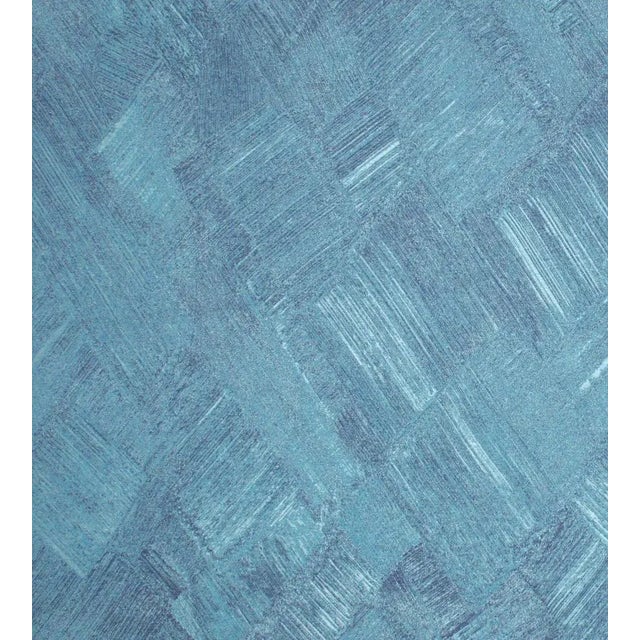 Sample - The House of Scalamandré Vector Cross Fabric, Peacock For Sale