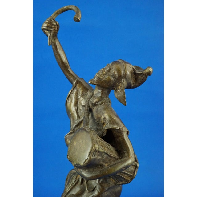 19th Century African Bronze Sculpture of Musicians, Benin, Set of 2 For Sale - Image 8 of 18