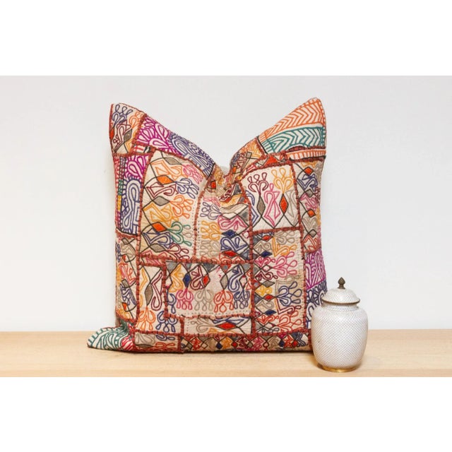 Our antique Jaislmer pillow, an exquisite decorative fabric with a deep-rooted history. Crafted from antique fabric, this...