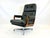 Mid-Century Swivel Black Leather Armchair, 1970s For Sale - Image 15 of 15