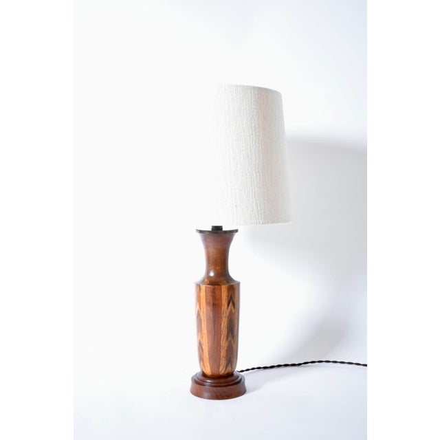 1960s Wooden Marquetry Table Lamp, 1960s For Sale - Image 5 of 5