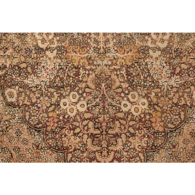 Late 19th Century Hand-Knotted Antique Persian Kermanshah Rug in Beige-Brown Medallion Pattern For Sale - Image 5 of 7