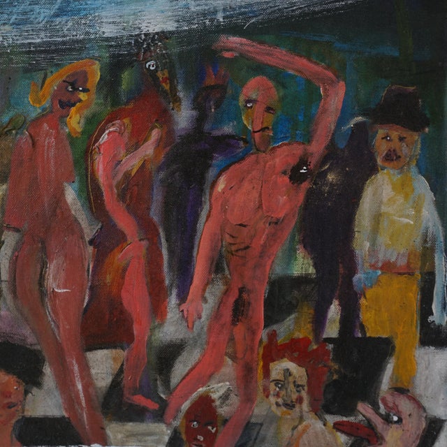 Contemporary Mid 20th Century La Fiesta Oil Painting For Sale - Image 3 of 3