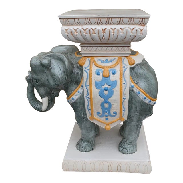 Vintage Ceramic Elephant Plant Stand Chairish